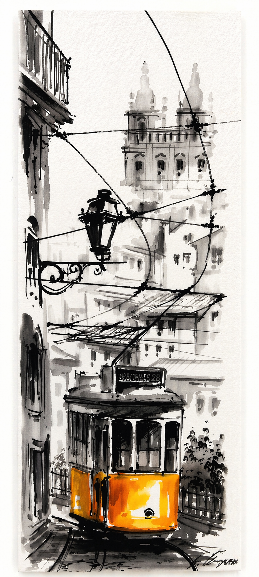 Elena’s Quiet Tram – Lisbon in Ink